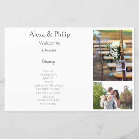 Witte Fotocollage Trouwprogramma (Voorkant)