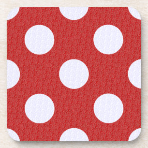 Witte fractale polka stippen Rood fractale achterg Bier Onderzetter