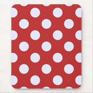 Witte fractale polka stippen Rood fractale achterg Muismat
