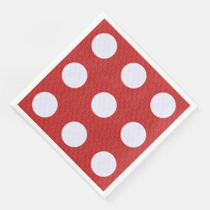 Witte fractale polka stippen Rood fractale achterg Servet
