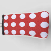 Witte fractals polka stippen rode fractals achterg golfheadcover (Voorkant)