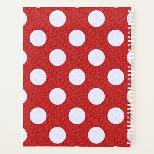 Witte fractals polka stippen rode fractals achterg planner (Achterkant)