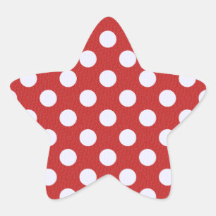 Witte fractals polka stippen Rood fractals achterg Ster Sticker