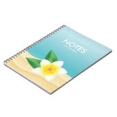 Witte Frangipani-ventilator met titel Notitieboek (Linkerzijde)