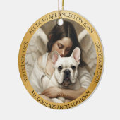 Witte Franse buldog kunst liefde nooit sterft herd Keramisch Ornament (Links)