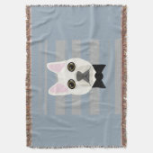 Witte Franse Bulldog, Stripes Deken (Voorkant Verticaal)