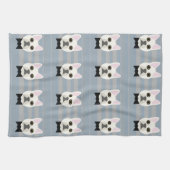 Witte Franse Bulldog, Stripes Theedoek (Horizontaal)