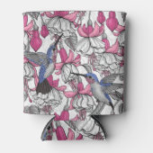 Witte fuchsie en kolibrie blikjeskoeler (Voorkant)