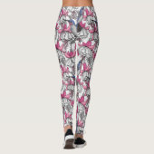 Witte fuchsie en kolibrie leggings (Achterkant)