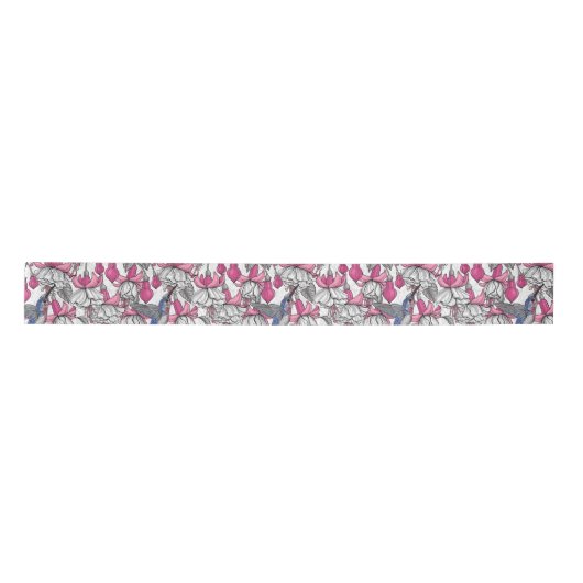 Witte fuchsie en kolibrie lint (Voorkant)