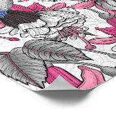 Witte fuchsie en kolibrie poster (Hoek)