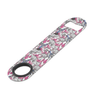 Witte fuchsie en kolibrie speed flessenopener
