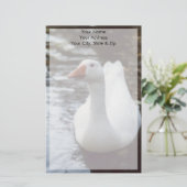 Witte gans briefpapier (Staand voorkant)