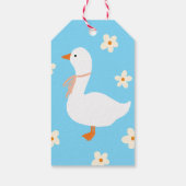 Witte Gans en Daisies Baby shower Cadeaulabel (Achterkant)