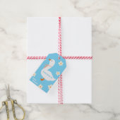 Witte Gans en Daisies Baby shower Cadeaulabel (Met Touw)