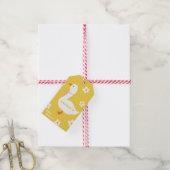 Witte Gans en Daisies Baby shower Cadeaulabel (Met Touw)