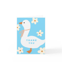 Witte Gans en Daisies Dank U Blauw