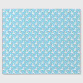 Witte Gans en Daisies Dank U Blauw Cadeaupapier (Vlak)