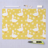 Witte Gans en Daisies Dank U geel Tissuepapier (Craft)