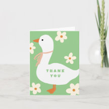 Witte Gans en Daisies Dank U Groen