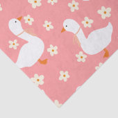 Witte Gans en Daisies Dank u Roze Tissuepapier (Detail)