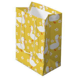 Witte Gans en Daisies Medium Cadeauzakje