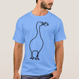 Witte gans steelt kroon omtrek t-shirt