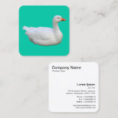 Witte gans vierkante visitekaartje (Voorkant / Achterkant)