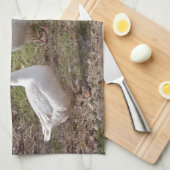 Witte ganzen theedoek (Quarter Fold)