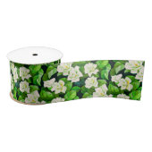 Witte Gardenia's en Jade Groene Bladeren Lint (Spoel)
