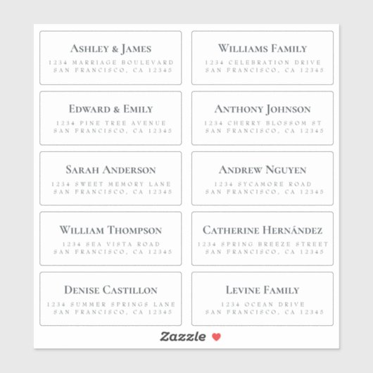 Witte Gast Adresetiketten BESTEL 6" of 8"! Sticker (Vel)