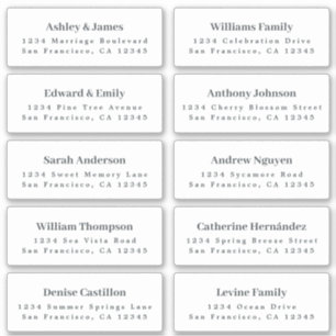 Witte Gast Adresetiketten BESTEL 6" of 8" vel! Sticker