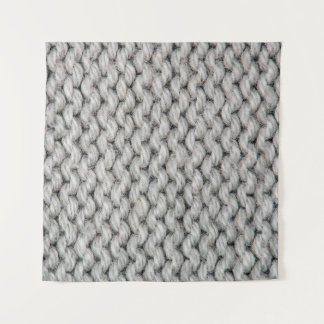 Witte gebreide woltextuur, close-up foto. wandkleed