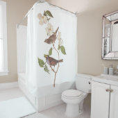 Witte geduroteerde mousserende audubon-vogels met  douchegordijn (In situ)