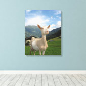Witte geit canvas afdruk (Insitu (Houten vloer))