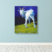 Witte geitenschilderij canvas afdruk (Insitu (Houten vloer))