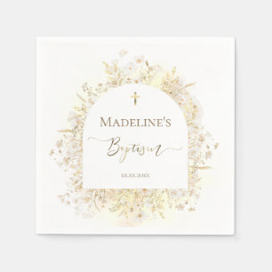 witte gele bloemen Doop Servet
