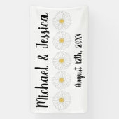 Witte Gele Madelief Bloem Bloemrijke Tuinfeest Spandoek (Verticaal)