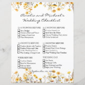 Witte Gele Meadow Wildbloemen Bruiloft Checklist (Voorkant)