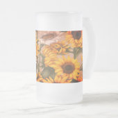 Witte & gele zonnebloemen #3 - matglas bierpul (Voorkant rechts)