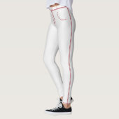 Witte geleiders met rode streep moderne Leggings (Links)