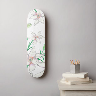 Witte gelilies skateboard