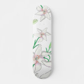Witte gelilies skateboard (Voorkant)