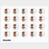 Witte Gelukkige Rendier Kerst Labels (Vel)