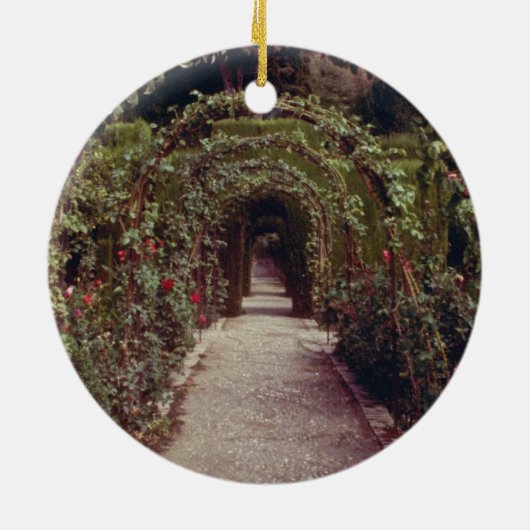 Witte generalife, The Alhambra, Granada, Spanje gr Keramisch Ornament (Achterkant)