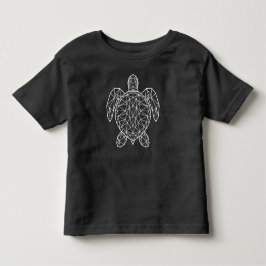Witte geometrische draadframe zeeschildpad kinder shirts