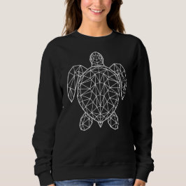 Witte geometrische draadframe zeeschildpad trui