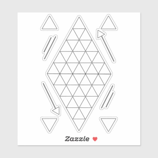 Witte geometrische driehoeken sticker (Vel)