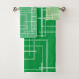 Witte Geometrische snijdende willekeurige vierkant Bad Handdoek