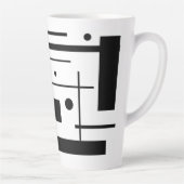 Witte geometrische vormen op aangepaste latte Mok (Rechts)